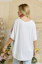 Colorblock Casual Knit Tunic Top with Floral and Animal Print Woman T Shirts