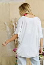 Colorblock Casual Knit Tunic Top with Striped Sleeves for Women Woman T Shirts