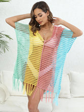 Colorful Crochet Fringe Cover-Up Swimwear