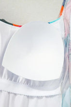 Colorful Diamond Pattern One Piece Swimsuit with Ruffled Straps Swimwear