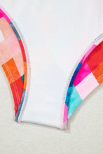 Colorful Diamond Pattern One Piece Swimsuit with Ruffled Straps Swimwear