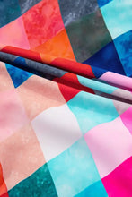 Colorful Diamond Pattern One Piece Swimsuit with Ruffled Straps Swimwear