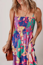 Colorful Floral Print Cotton Maxi Sundress