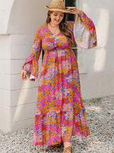 Colorful Floral Print Viscose Maxi Dress
