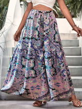 Colorful Paisley Bohemian Maxi Skirt for Women Violet Woman Skirts