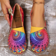 Colorful Patterned Slip-On Loafers for Women Flower Color