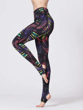 Colorful Patterned Stirrup Athletic Leggings for Women