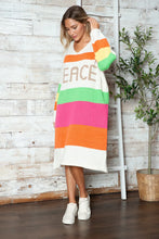 Colorful Striped Peace Sweater Dress for Women