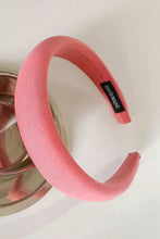 Padded bubblegum pink polyester wide headband for women