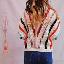 Colorful Striped Knit Sweater Long Sleeve Pullover Sweater Pullovers