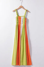 Colorful Striped Maxi Dress with Smocked Stretchy Fabric Maxi Dresses