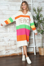 Colorful Striped Peace Sweater Dress for Women