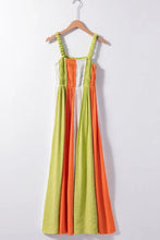 Colorful Striped Maxi Dress with Smocked Stretchy Fabric Maxi Dresses