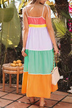 Colorful Tiered Cotton Maxi Dress