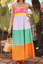 Colorful Tiered Cotton Maxi Dress