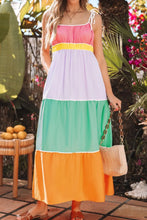 Colorful Tiered Cotton Maxi Dress