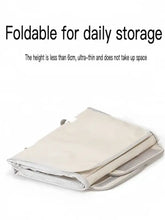 Breathable pet carrier bag with compact beige foldable storage, ideal pet travel size