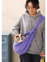 Purple soft fabric pet carrier sling for Comfortable Pet Carrier Sling Bag