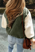 Contrast Baseball Collar Snap Down Long Sleeve Jacket Woman Outerwear