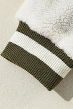 Contrast Baseball Collar Snap Down Long Sleeve Jacket Woman Outerwear