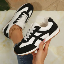 Contrast Lace Up Round Toe Sneakers Woman Sneakers