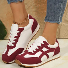 Contrast Lace Up Round Toe Sneakers Woman Sneakers