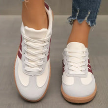 Contrast Lace Up Round Toe Sneakers Woman Sneakers