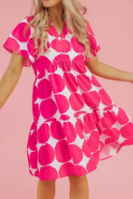 Contrast Notched Flutter Sleeve Dress Casual Dresses