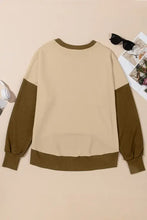 Contrast Round Neck Long Sleeve Sweatshirt Woman Sweatshirts