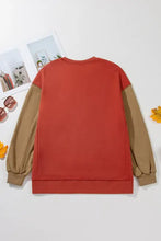 Contrast Round Neck Long Sleeve Sweatshirt Woman Sweatshirts