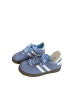 Contrast Round Toe Flat Sneakers Pastel Blue Woman Sneakers