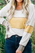 Woman’s color block long sleeve T-shirt with contrast stitching