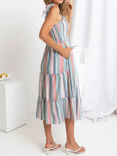 Contrast Striped Square Neck Cami Dress Casual Dresses