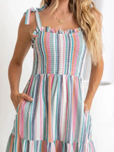 Contrast Striped Square Neck Cami Dress Casual Dresses
