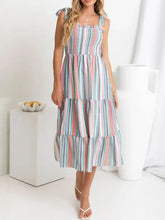 Contrast Striped Square Neck Cami Dress Casual Dresses