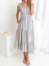 Contrast Striped Square Neck Cami Dress Casual Dresses