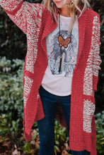 Contrast Trim Open Front Longline Cardigan Woman Outerwear