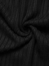 Black ribbed knit with pinstripes in Contrast Trim Texture Sweater Dress