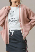 Contrast Trim V Neck Button Up Cardigan Woman Outerwear