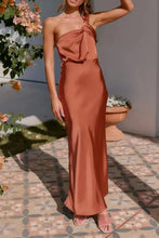 Copper Satin One Shoulder Evening Dress Evening Dresses