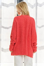 Coral Adora Popcorn Knit Long Sleeve Cardigan with Relaxed Fit