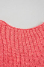 Coral knit crop top with tie V neck and slightly stretchy material