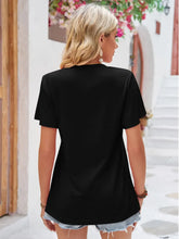 Coral Ruched V-Neck Short Sleeve Top with Flutter Sleeves