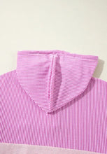 Corded Color Block Drawstring Hoodie Woman Sweatshirts