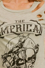 Cotton Slub Laser T Shirt with Cowboy Graphic for Women