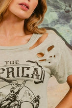 Cotton Slub Laser T Shirt with Cowboy Graphic for Women