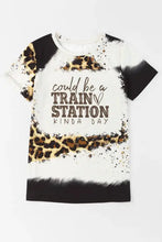 Women’s short-sleeved leopard print t-shirt for a train station kinda day