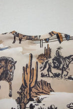 Cowboy Patterned Womens T Shirt in Stretch Polyester Blend Woman T Shirts