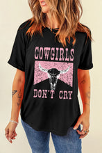 Cowgirls Dont Cry Black Graphic T-Shirt for Women Black