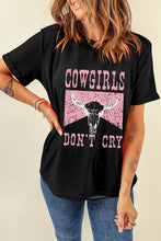 Cowgirls Dont Cry Black Graphic T-Shirt for Women